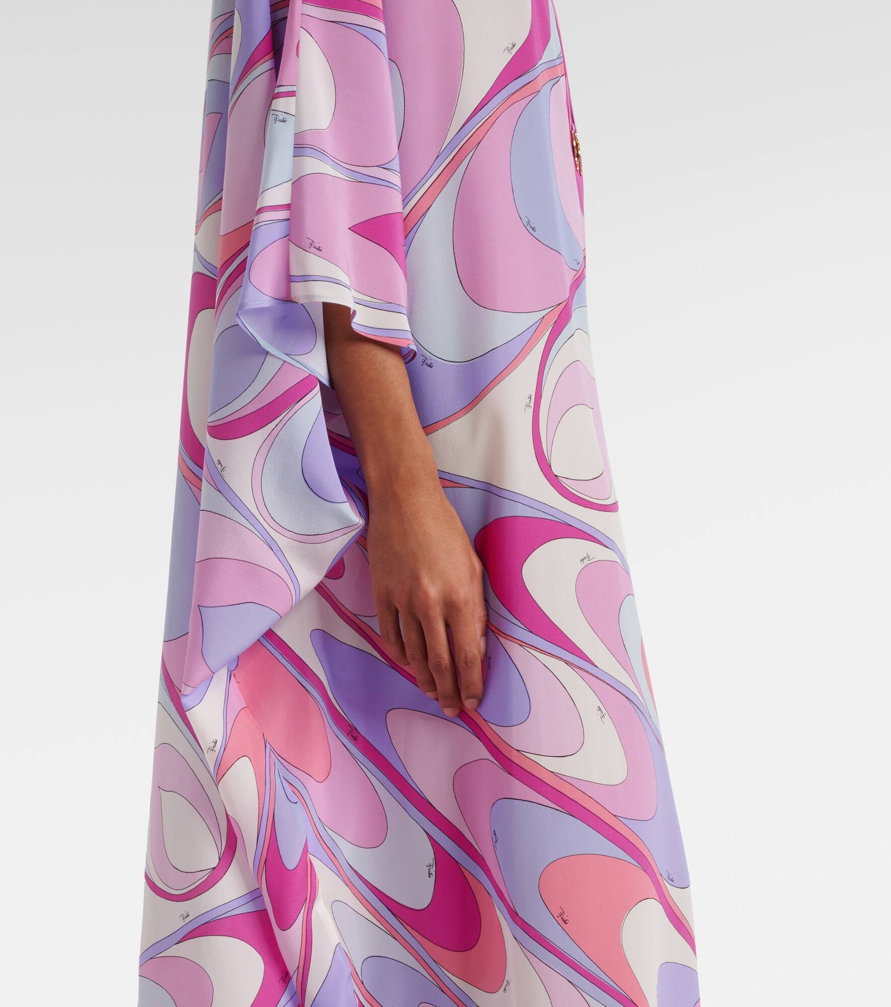Printed silk crêpe de chine kaftan - 5
