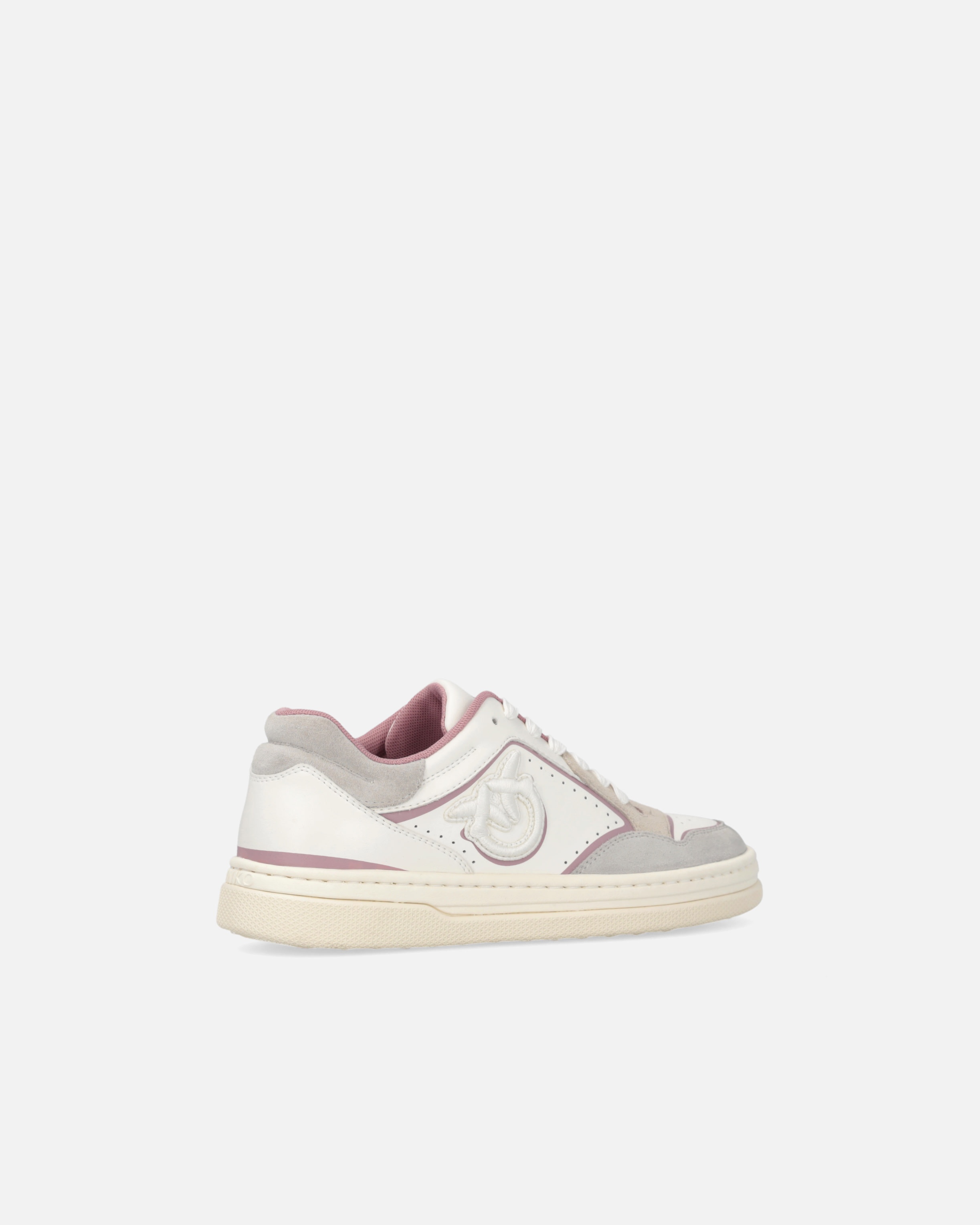 FLAT LEATHER SNEAKERS WITH EMBROIDERED LOGO - 3