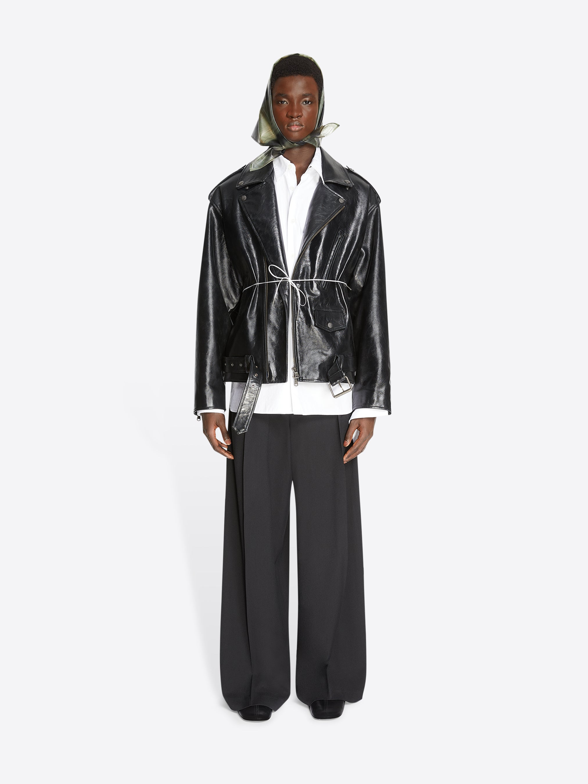 LEATHER BIKER JACKET - 2