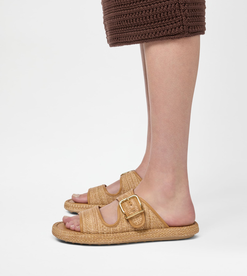 SANDALS IN RAFFIA AND LEATHER - BEIGE 7
