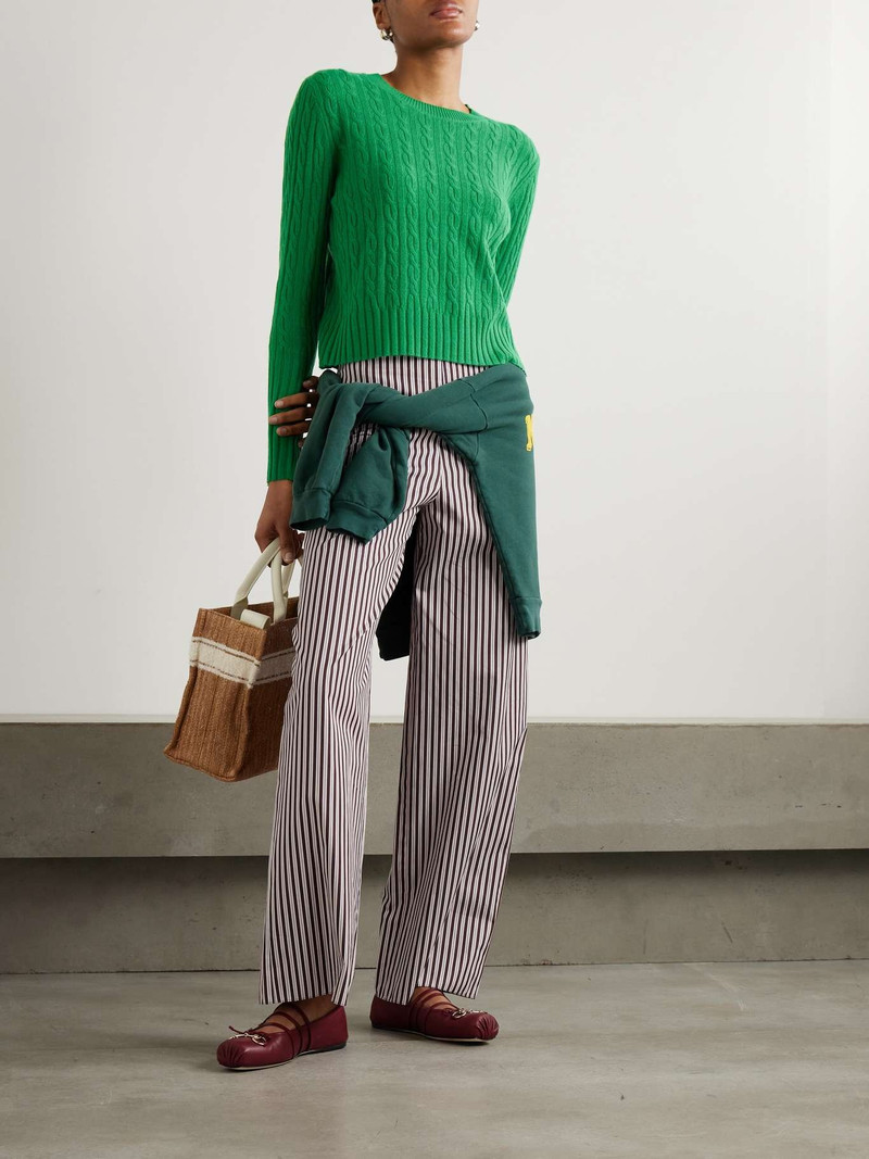 GUEST IN RESIDENCE Twin cable-knit cashmere sweater Green outlook