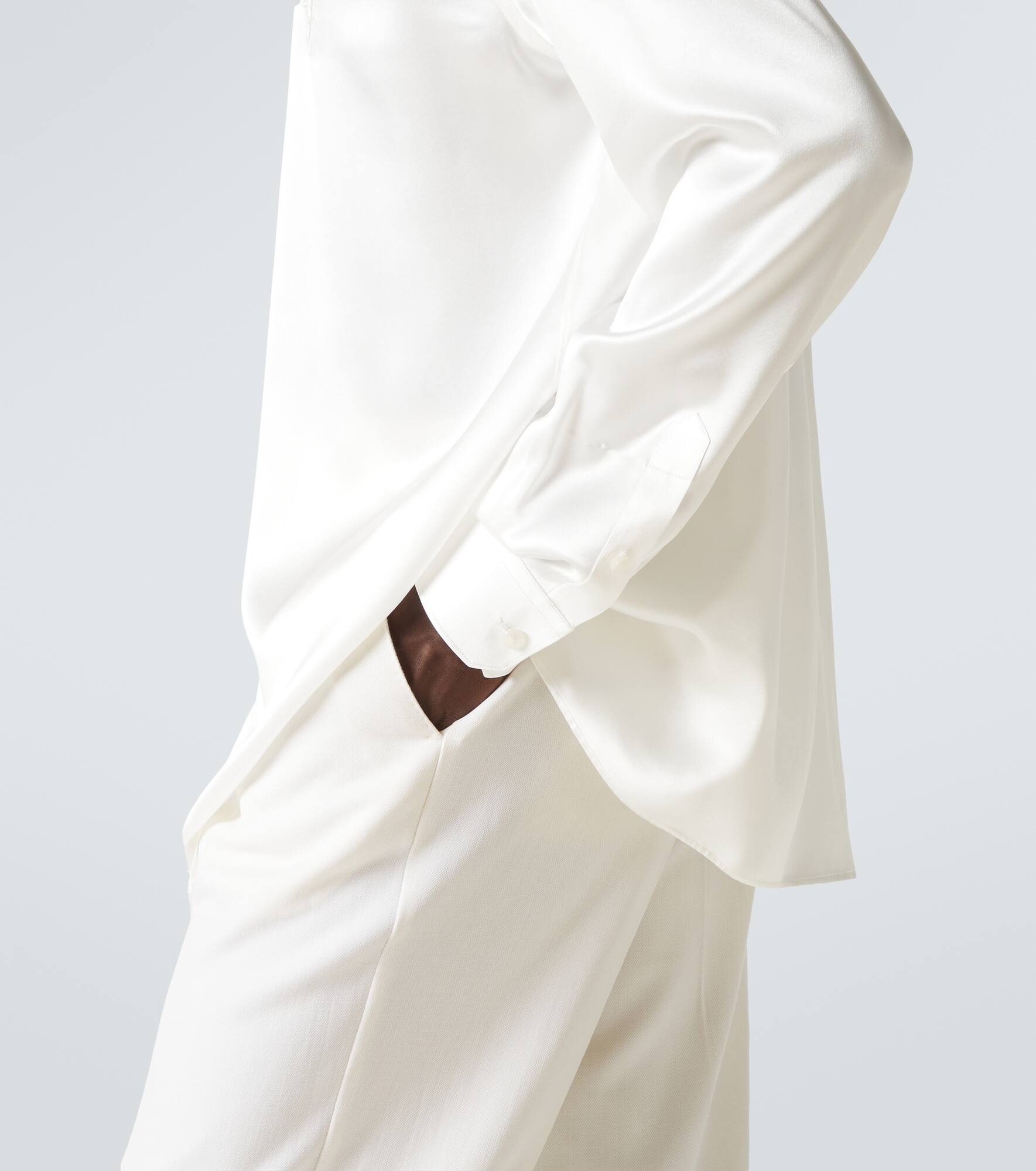 Silk satin tuxedo shirt - 6