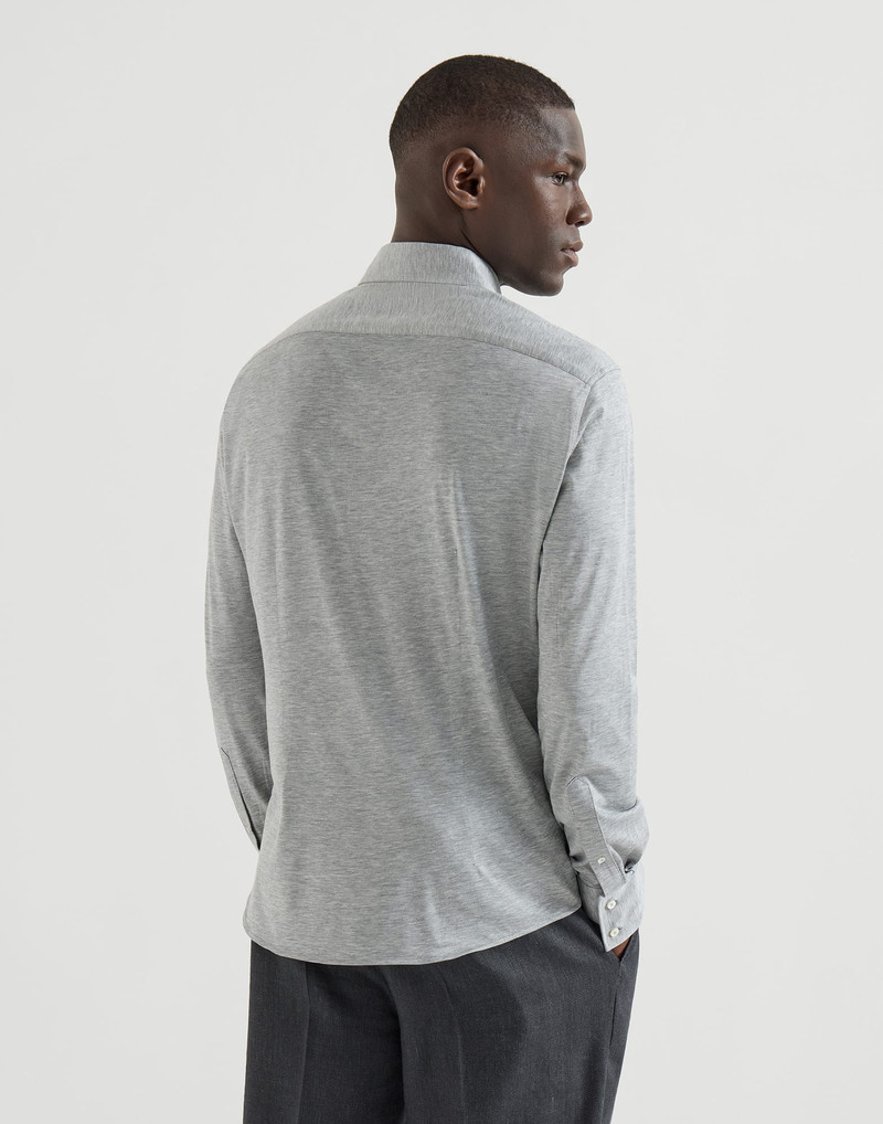 Silk and cotton jersey shirt with spread collar 2