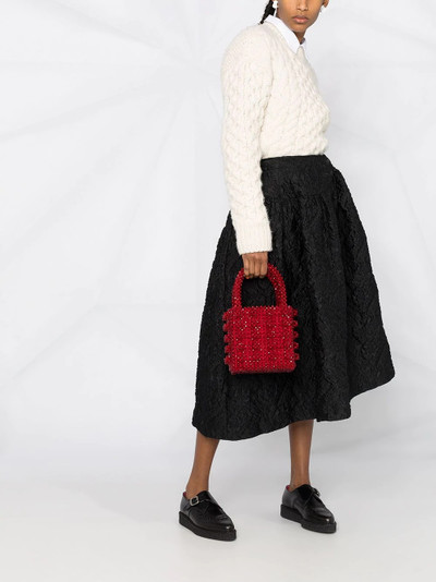 Simone Rocha textured A-line midi skirt outlook