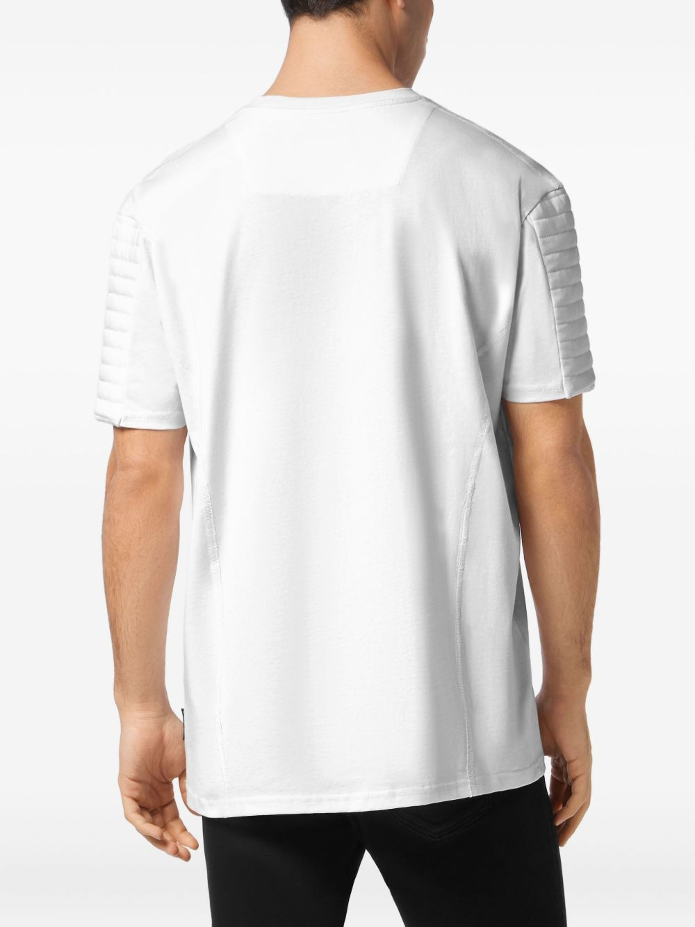 quilted-panel round-neck T-shirt - 2