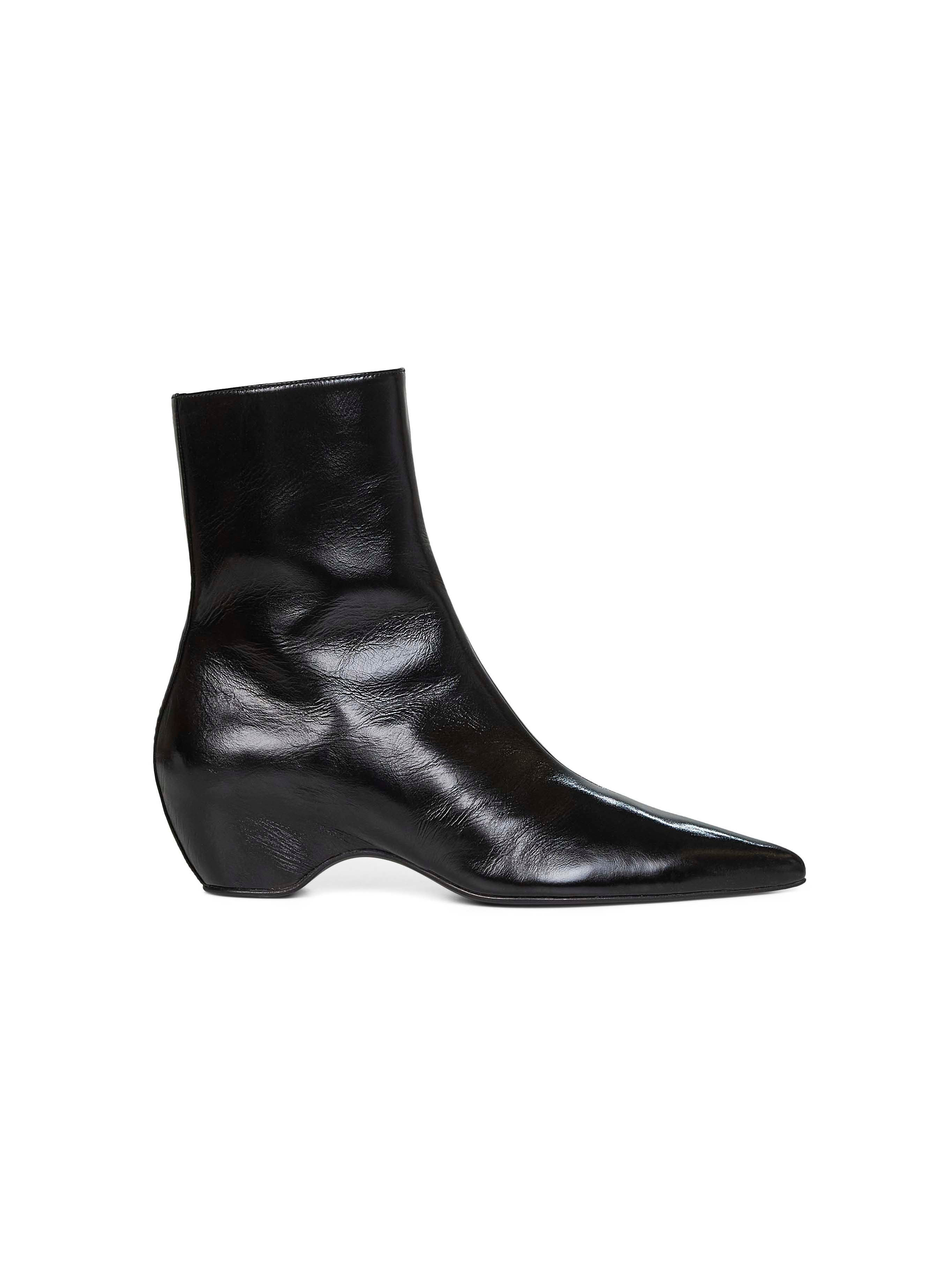 Black glazed leather Sybil ankle boots - 1