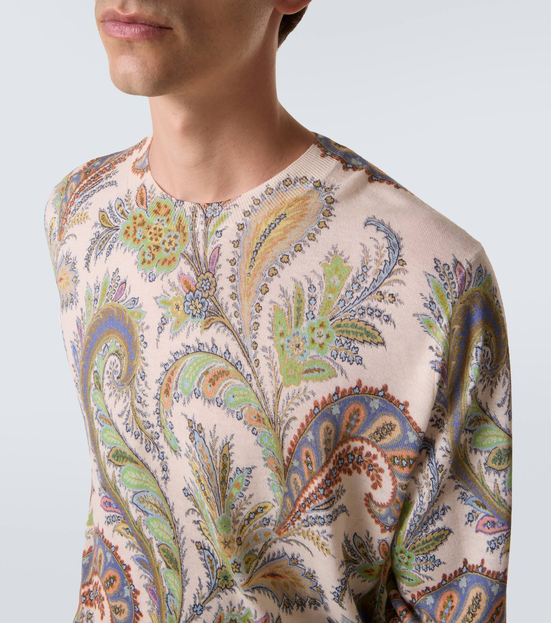 Paisley silk and cashmere sweater - 6
