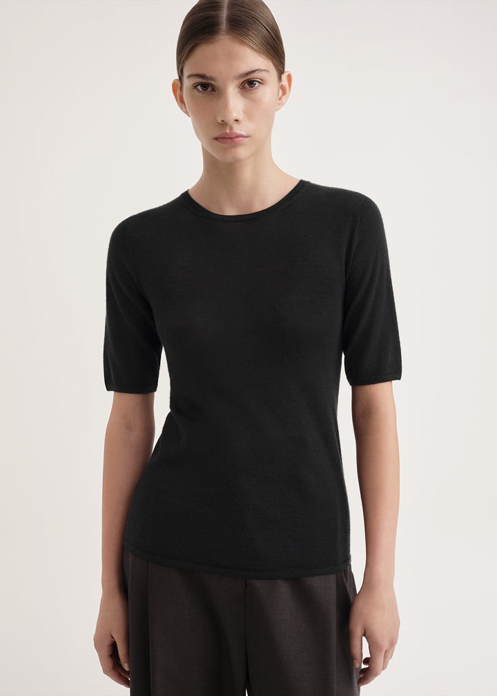 Thin cashmere tee black - 4