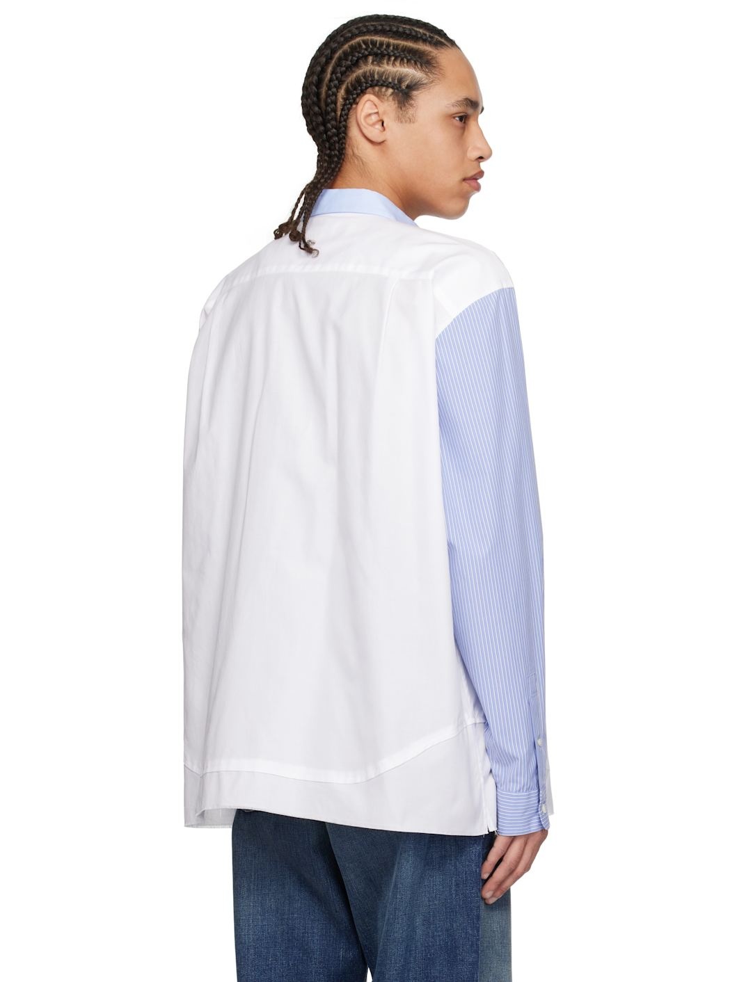 White & Blue Layered Shirt - 3