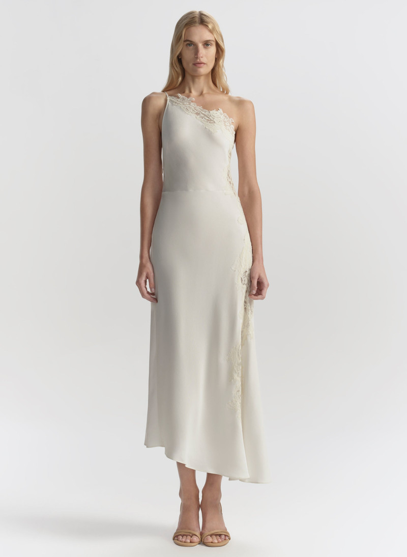 A.L.C. Lou Satin and Lace Midi Dress outlook