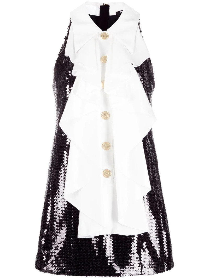 ruffle-panel sequinned minidress 1