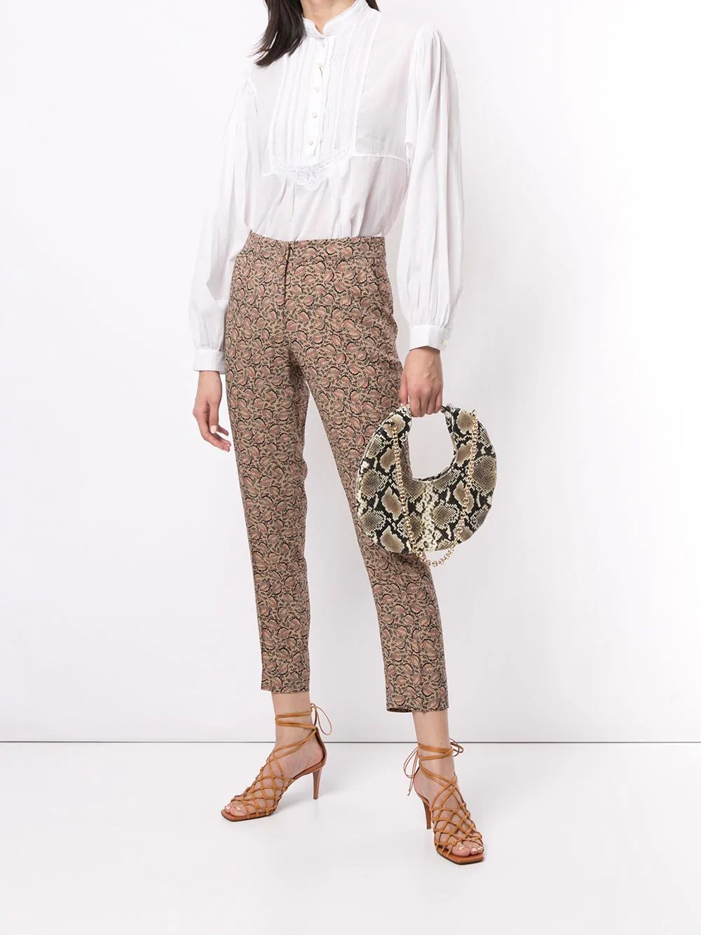 floral print slim trousers  - 2