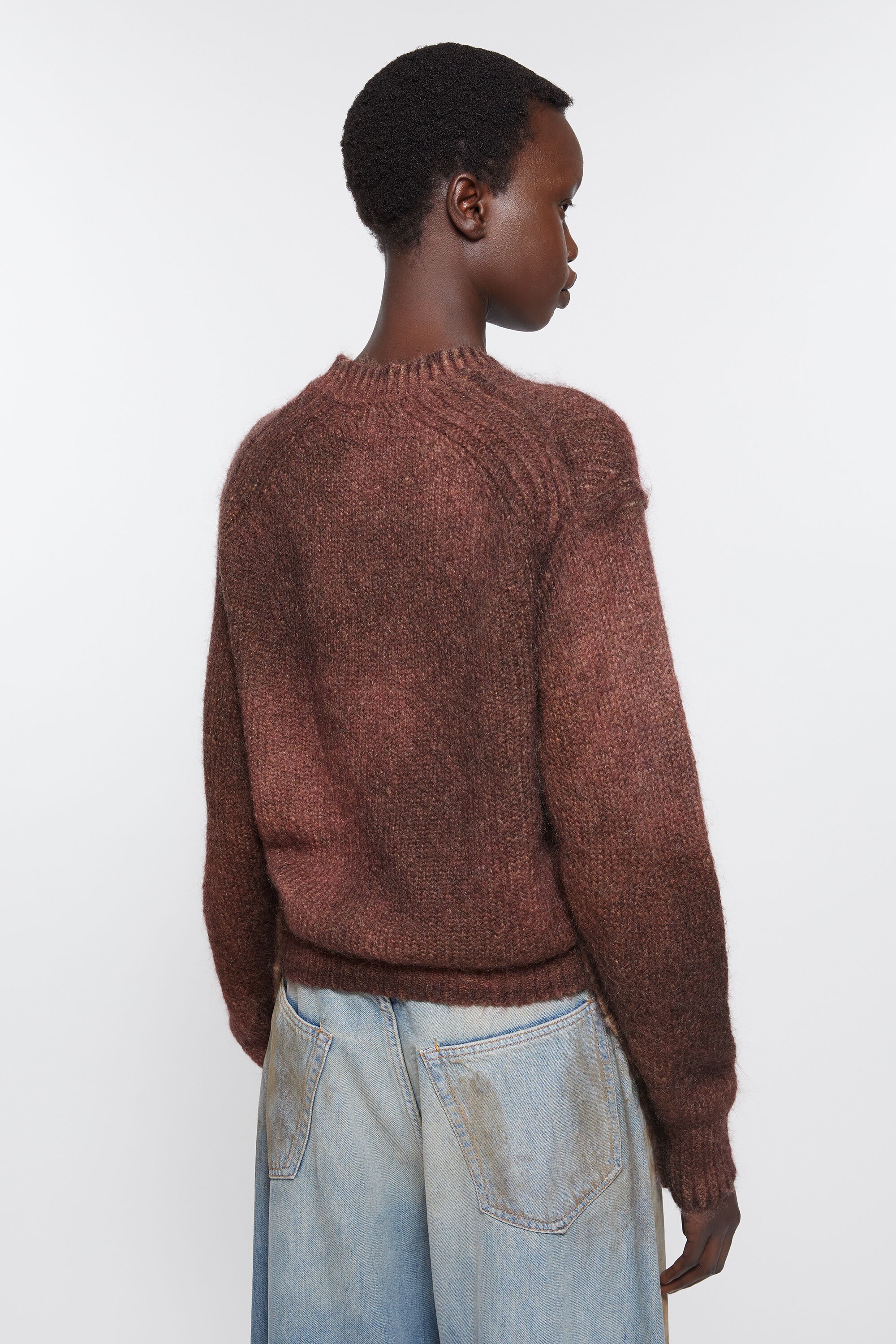 Sprayed knit jumper - Rust red - 3