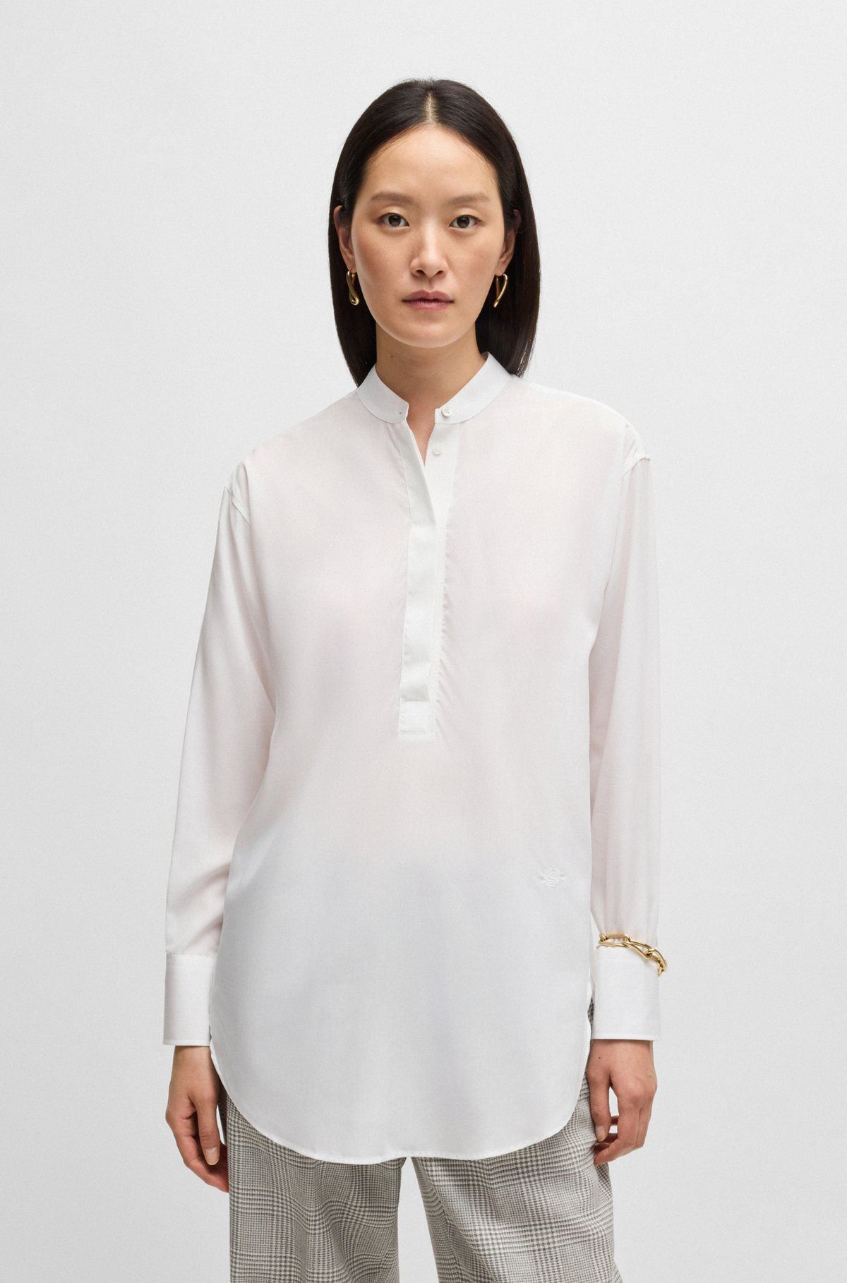 RELAXED-FIT BLOUSE IN EASY-IRON POPLIN - 2
