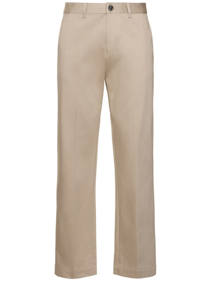 Straight cotton chino pants - 1