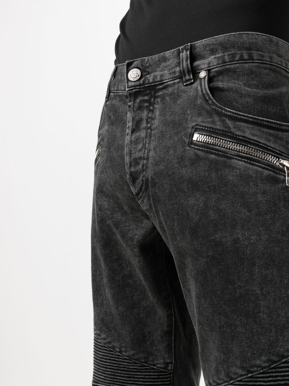 ribbed tapered jeans - 5