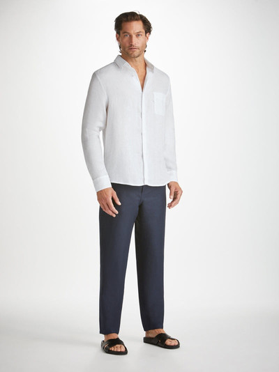Derek Rose Men's Shirt Monaco Linen White outlook