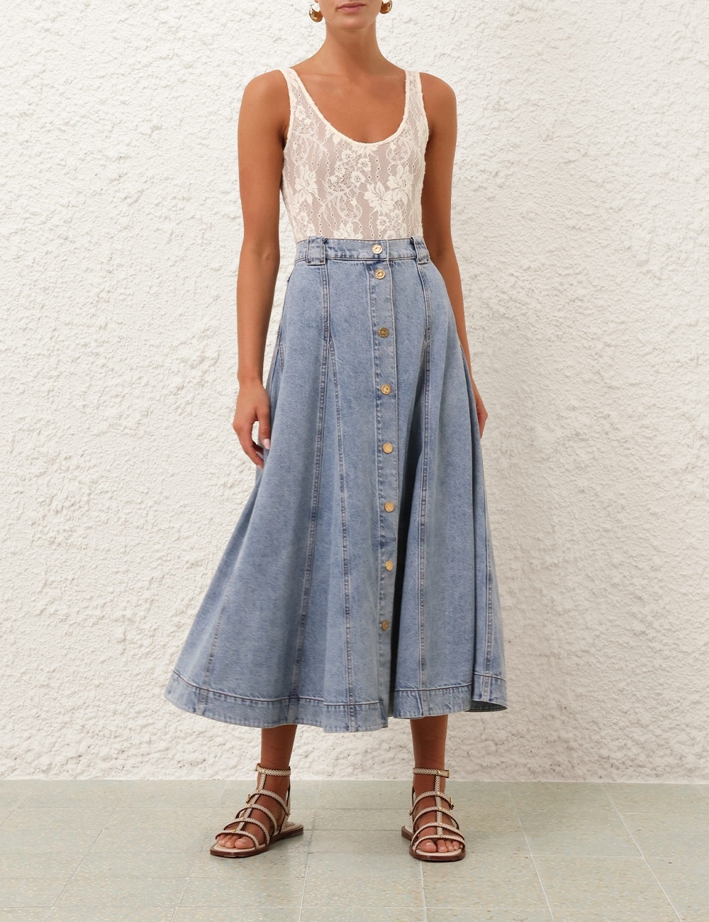 DENIM FLARE SKIRT - 2
