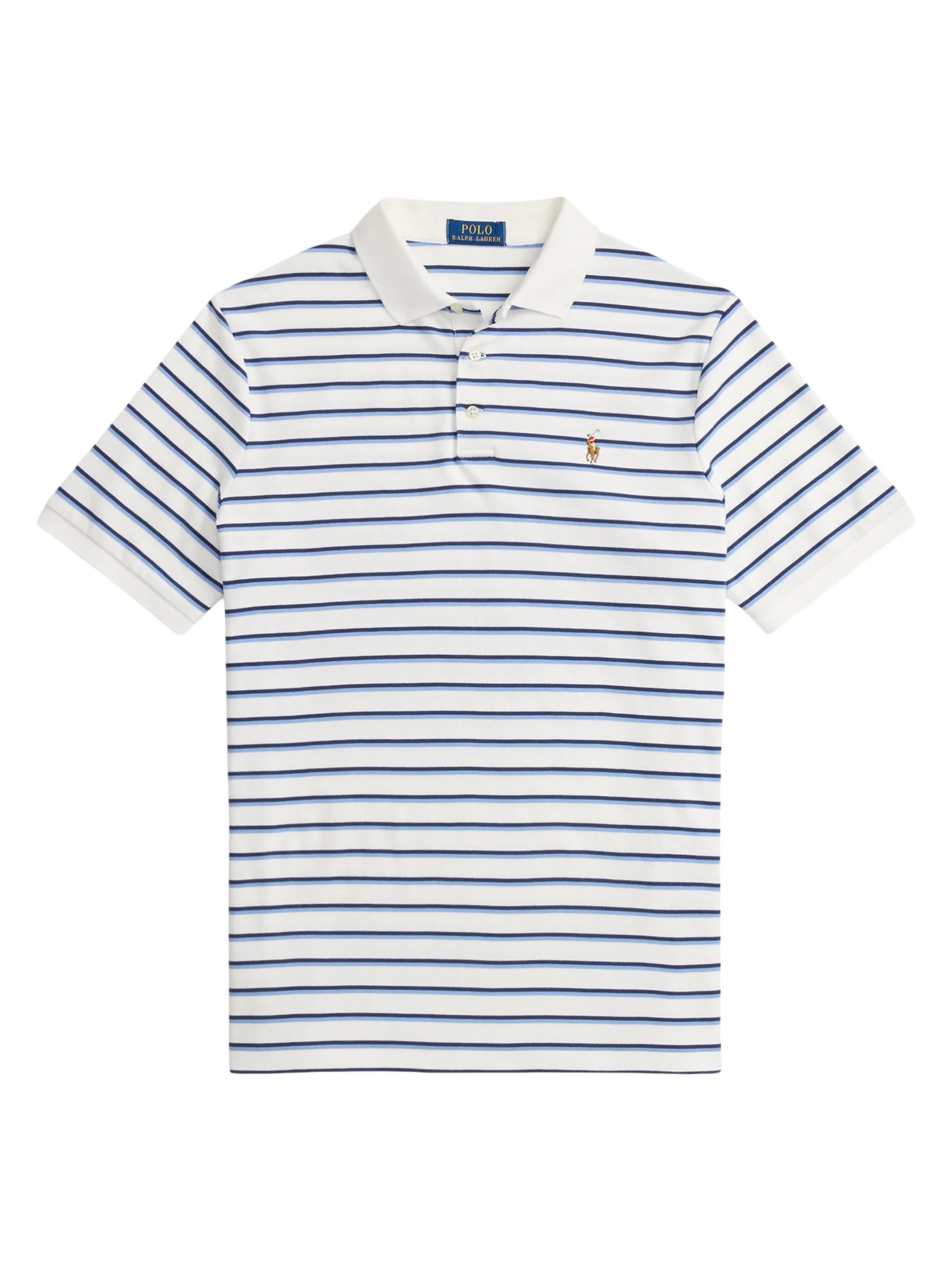 Men's Logo Striped Cotton Polo Shirt - Powder Purple - 1