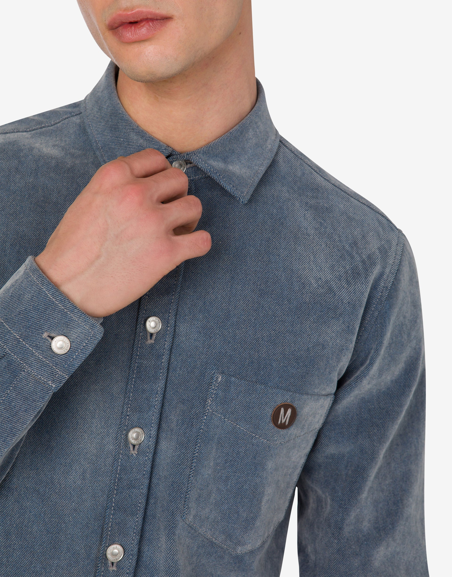 FLOCKED DENIM SHIRT - 4