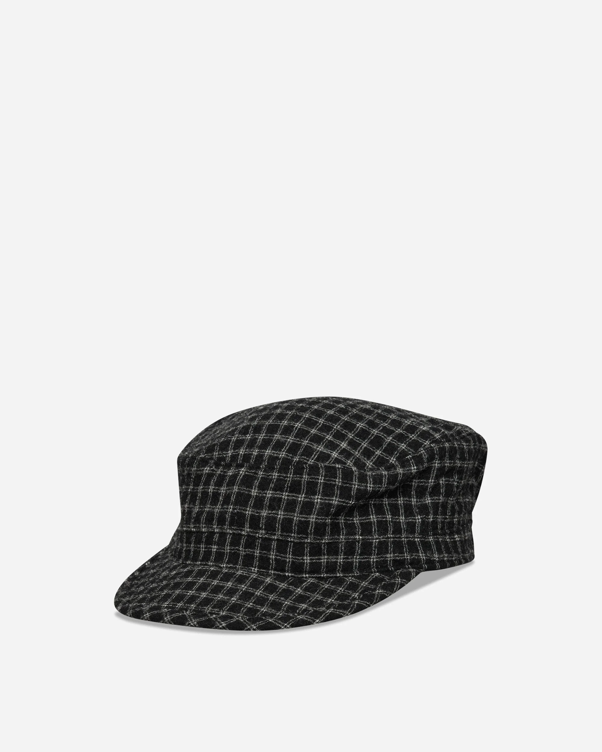 Wool Work Cap Black Check - 1