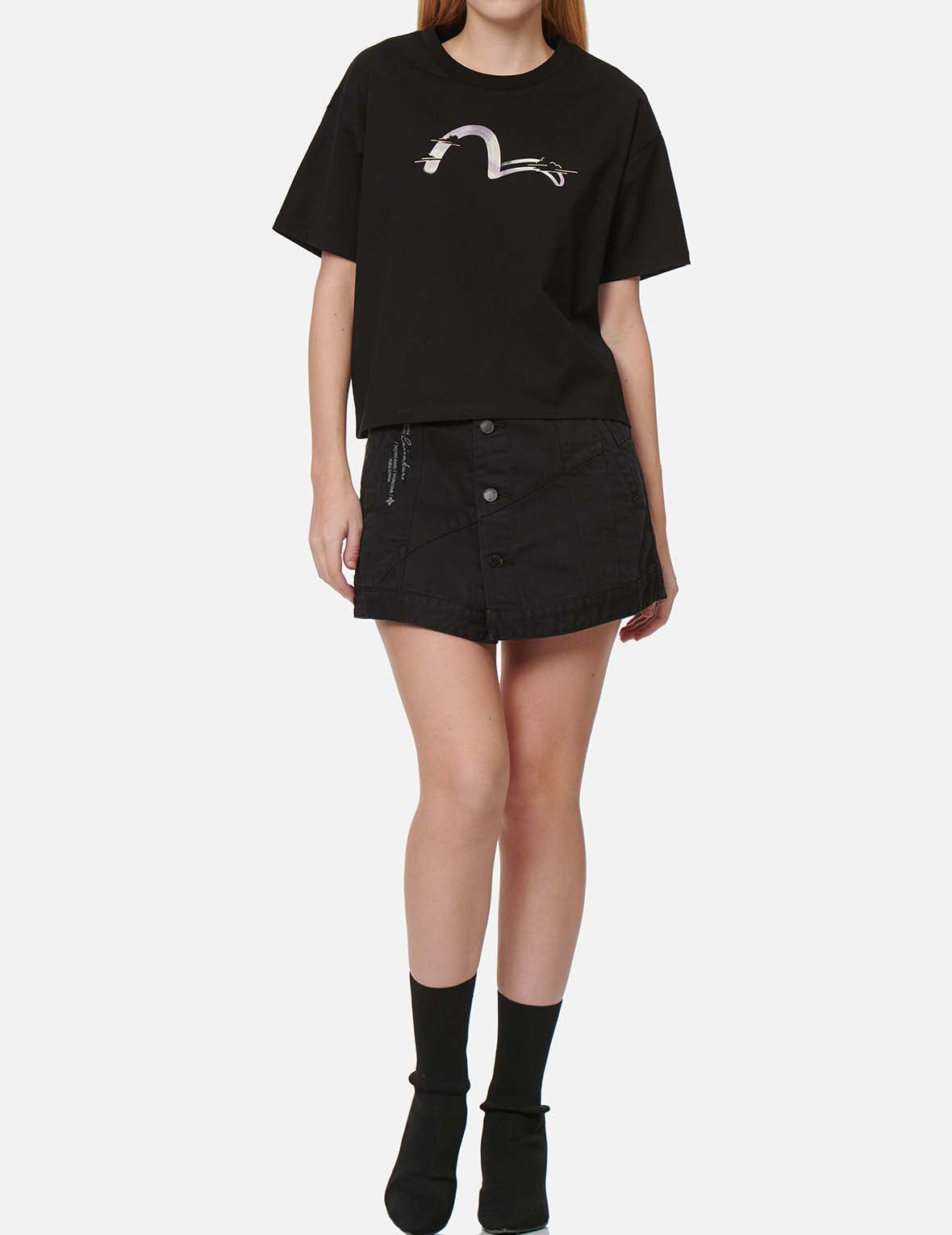 Seagull Embroidery Denim Skort - 5