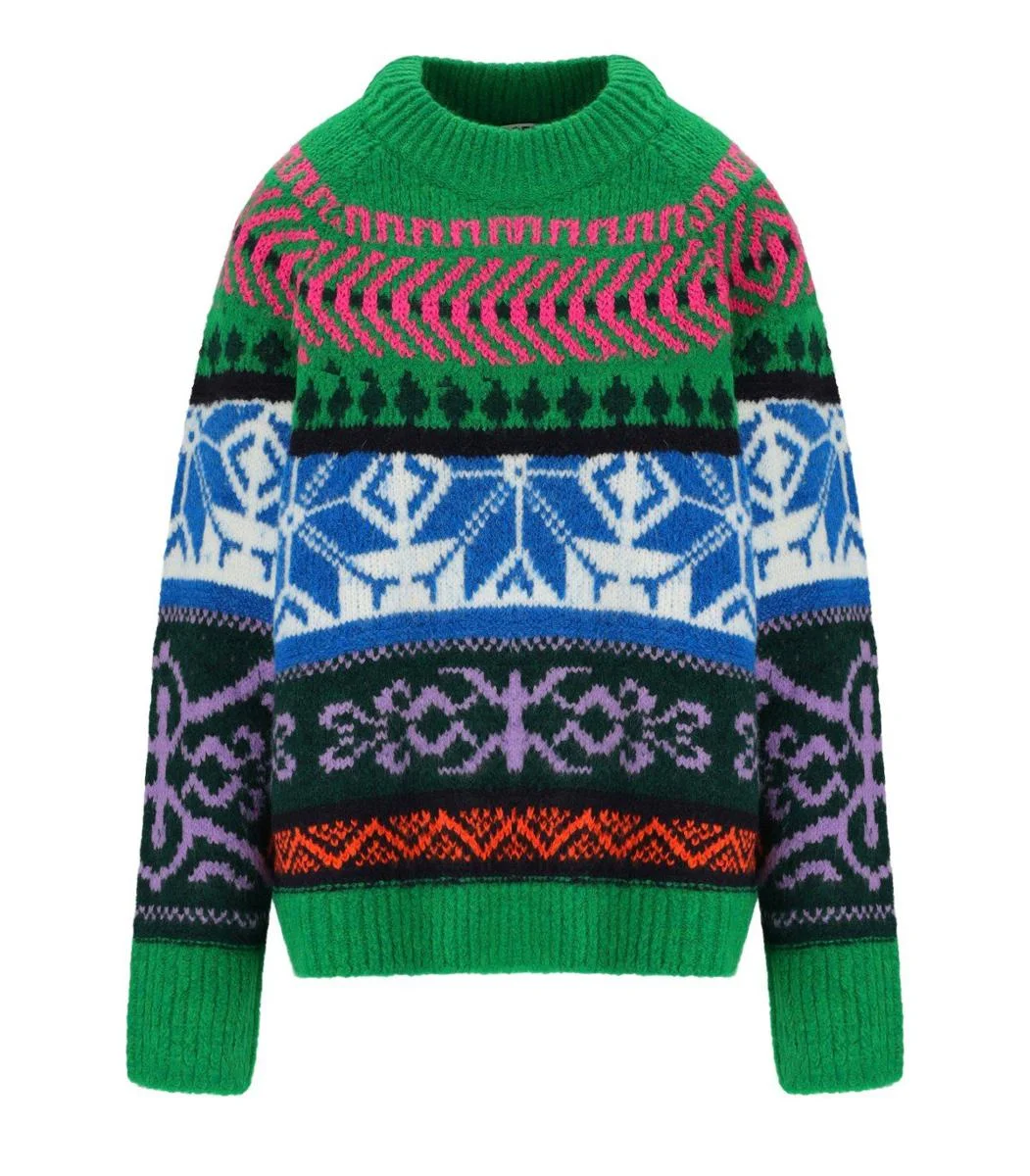 Essentiel Antwerp Irelando Green Crewneck Sweater - 1