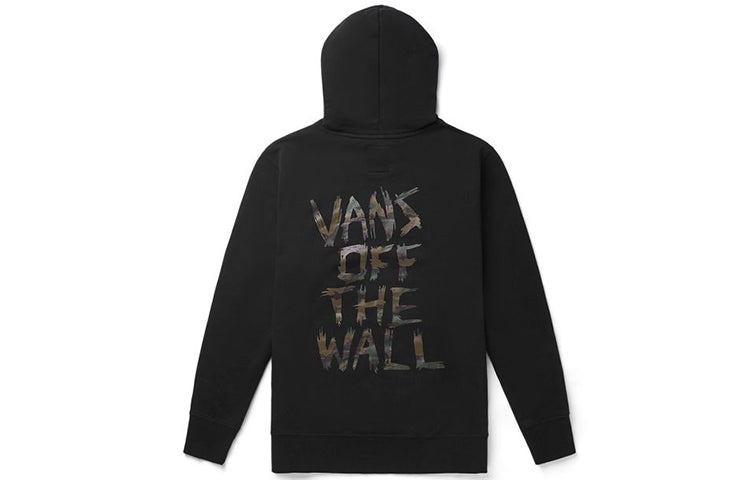 Men's Vans Back Printing Pullover hooded Fleece Lined Black VN0A4BP4BLK - 2