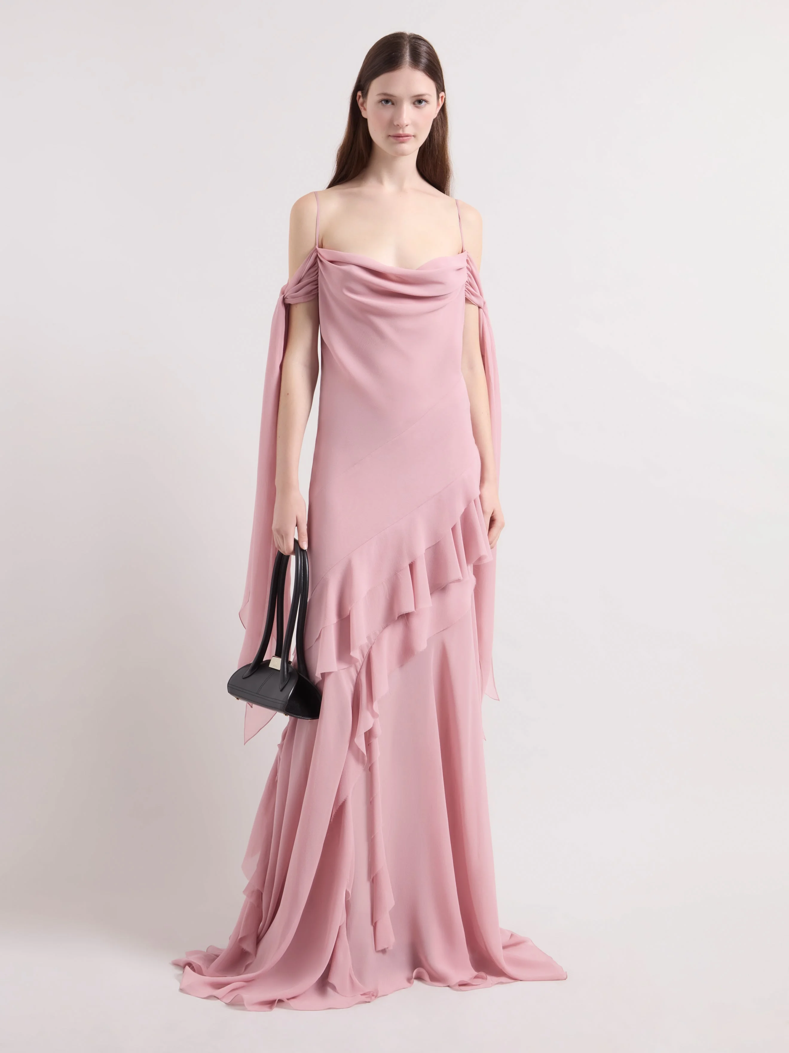 Pink Maxi Silk Dress - 1
