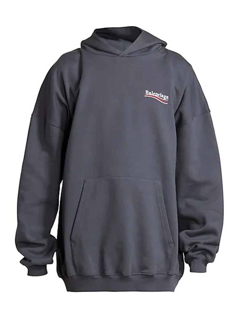 Men's Political Campaign Hoodie 큰 적합 에 Grey - 1