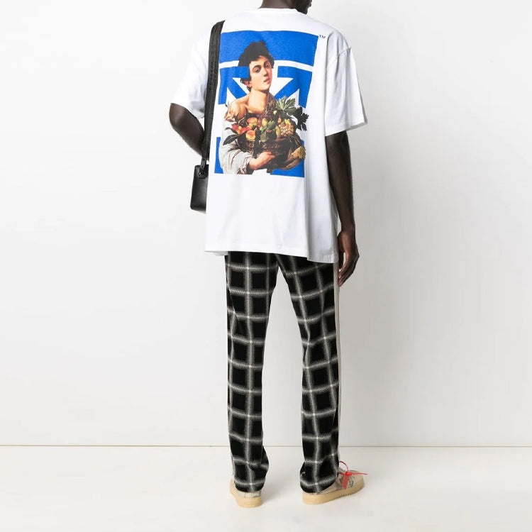 Off-White SS21 Printing Round Neck Pullover Short Sleeve Loose Fit White OMAA038S21JER0070140 - 5