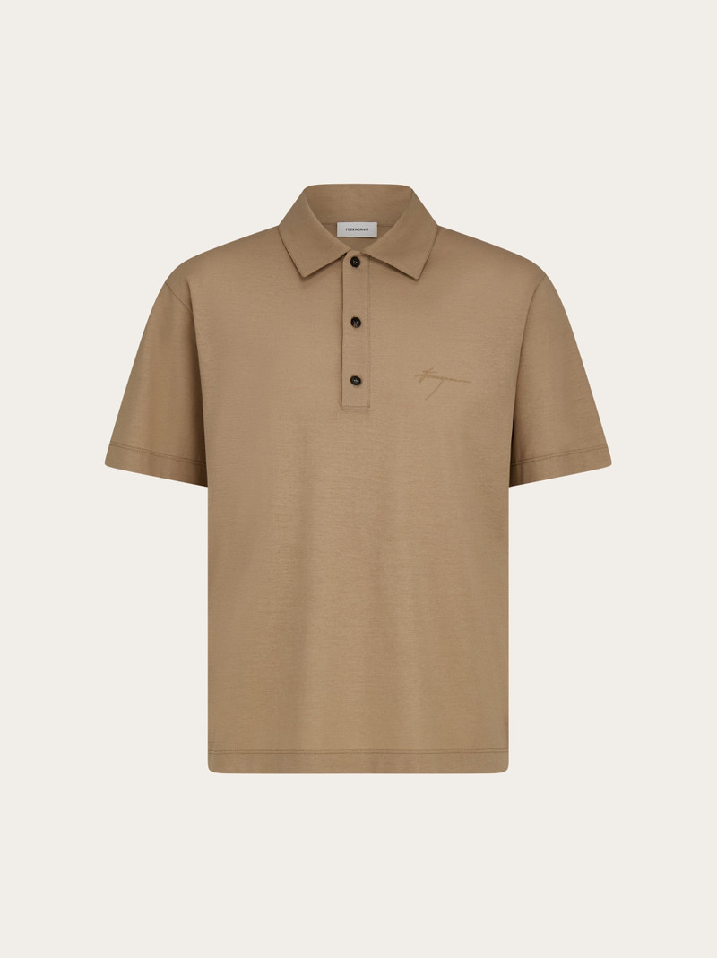 Crêpe voile polo shirt 1