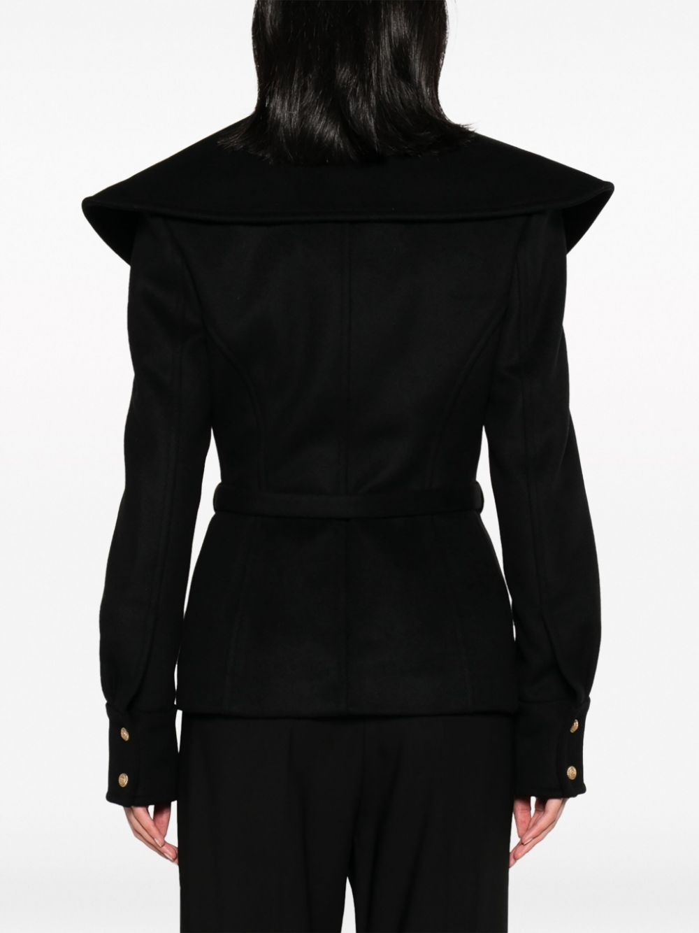 belted virgin wool jacket - 4