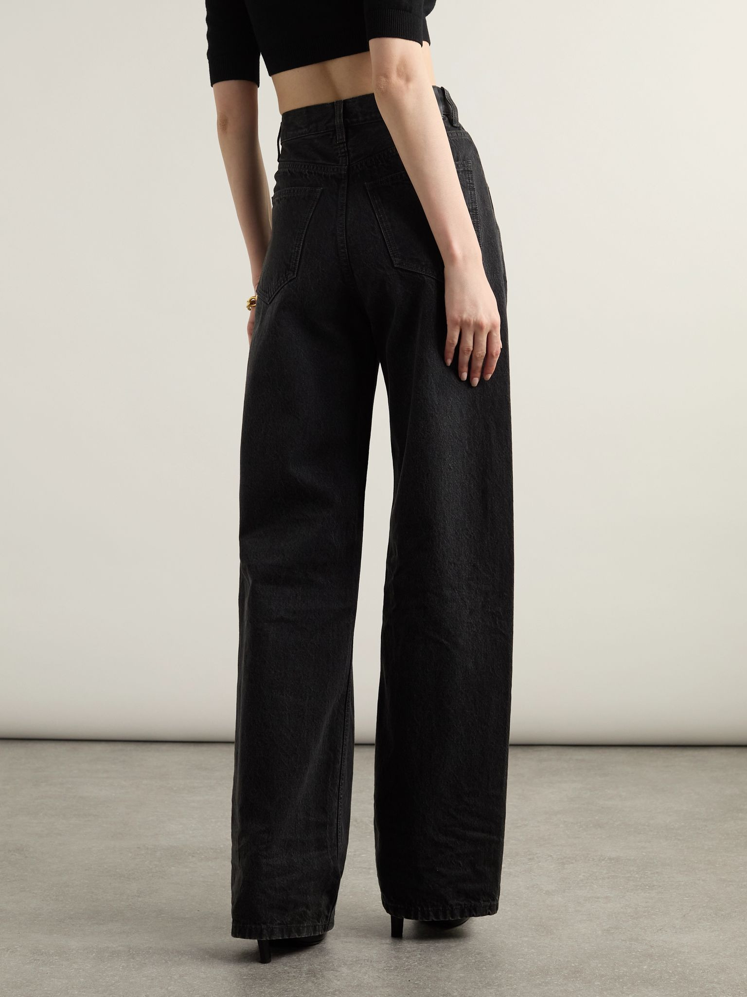90s Baggy high-rise wide-leg jeans Black - 4