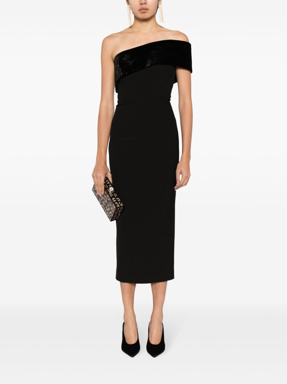 asymmetric cady midi dress - 2