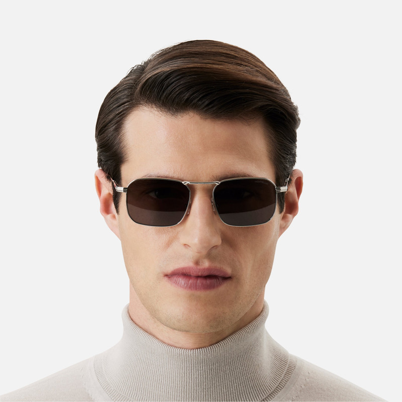 Squared Sunglasses with Silver-Colored Metal Frame 3