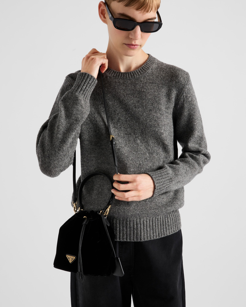 Prada Velvet mini-bag with nappa leather details outlook