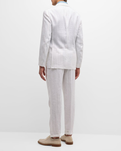 Brunello Cucinelli Men's Linen Pinstripe Two-Button Suit outlook