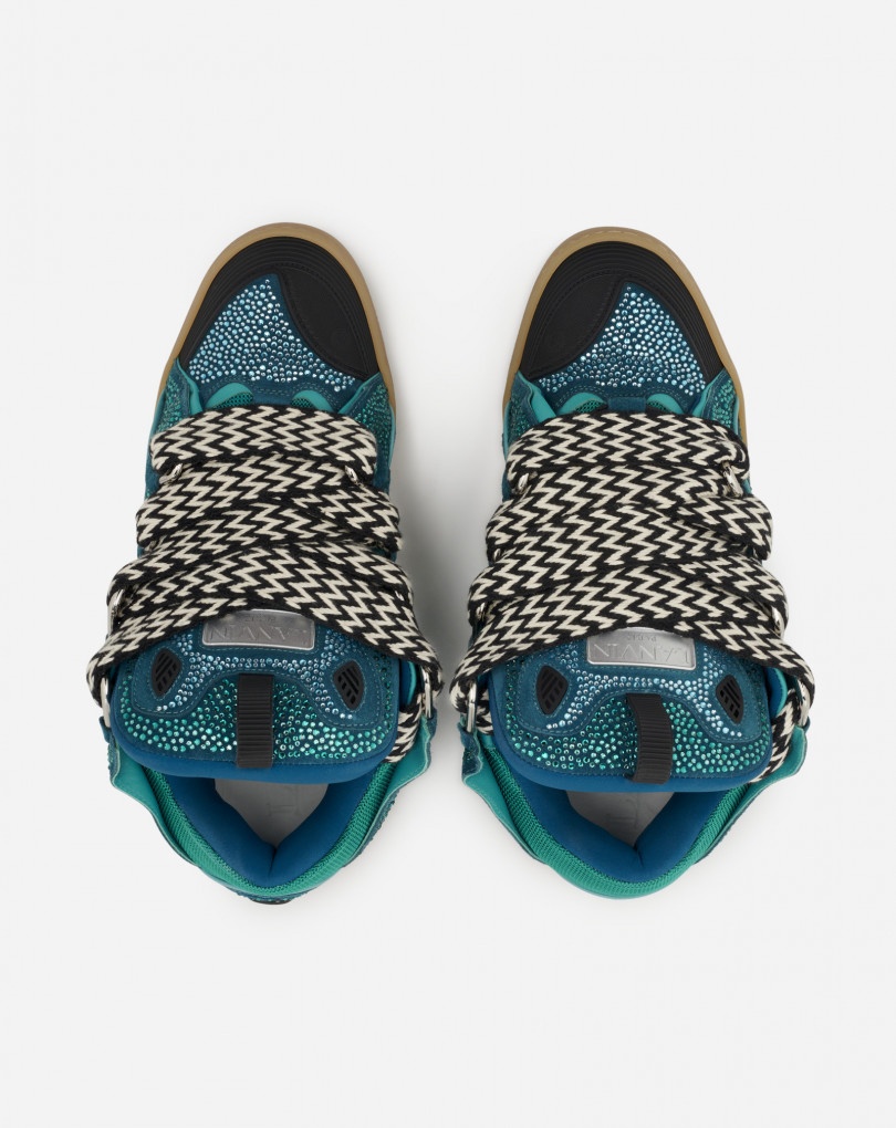 CURB SNEAKERS IN LEATHER AND STRASS - 4