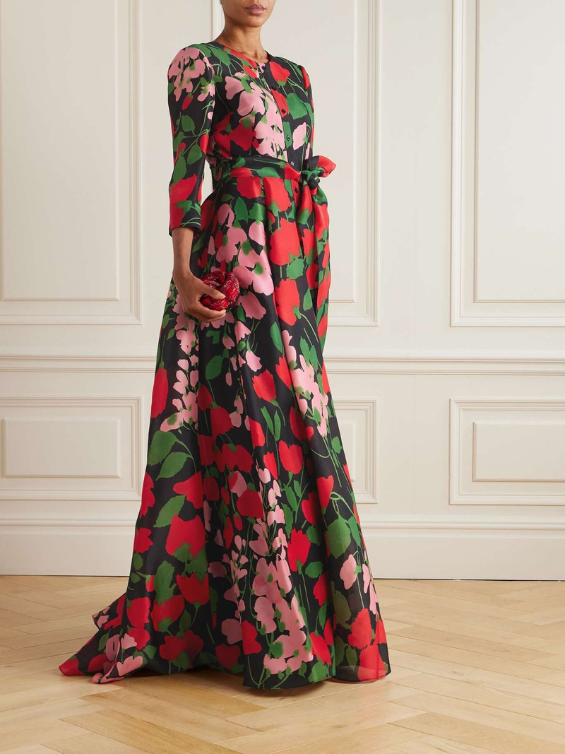 CAROLINA HERRERA Belted floral-print silk-gazar gown Multi outlook