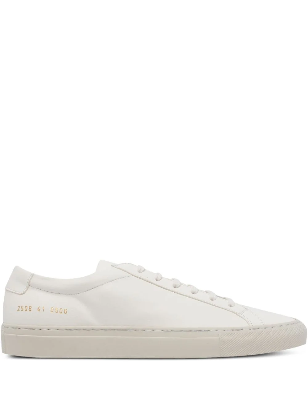 round-toe leather sneakers - 1