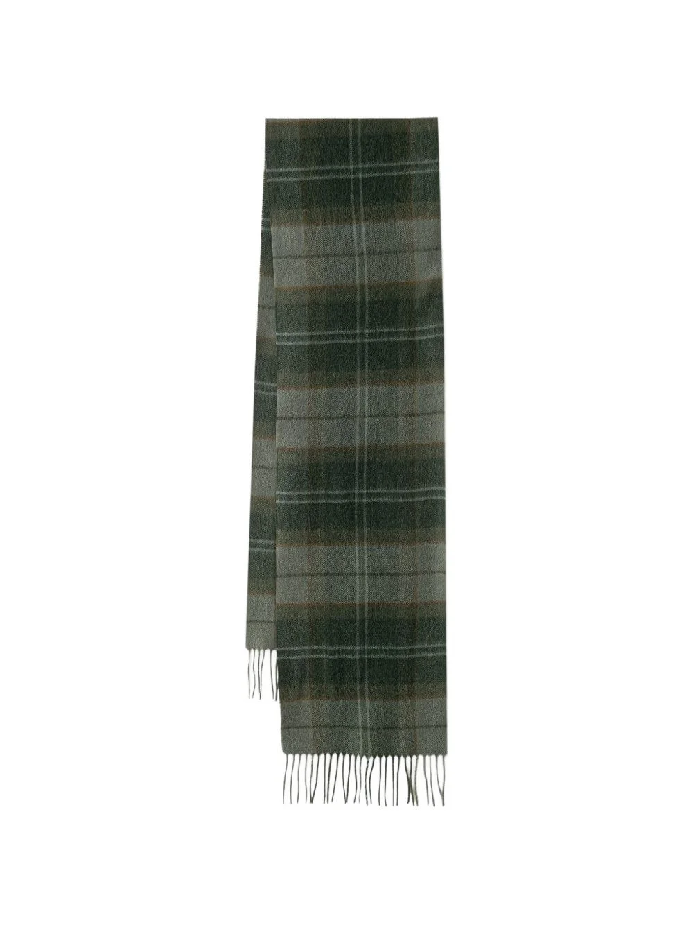 Mineral tartan-check fringed scarf - 1