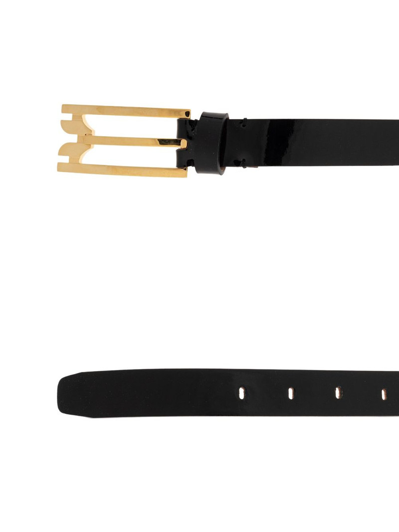 wide-buckle leather belt 3