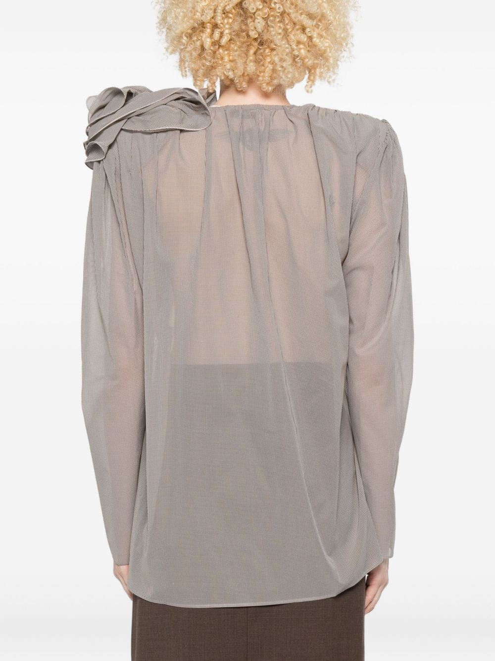 rose-embellishment blouse - 4