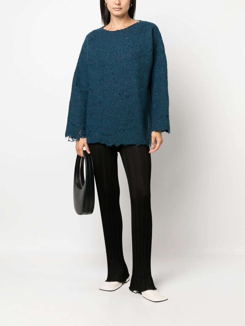 distressed-effect knit jumper - 2