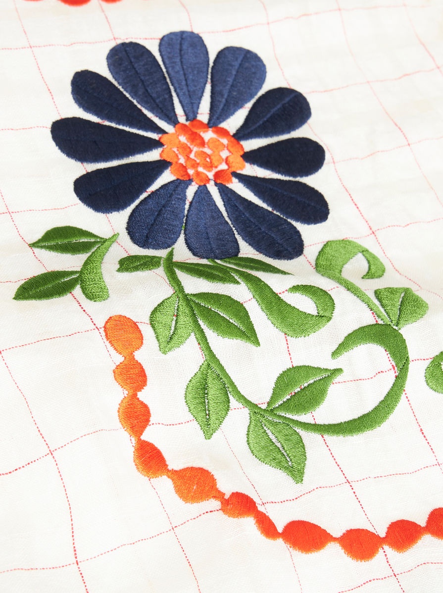 CHECK SHIRT WITH EMBROIDERY - 7