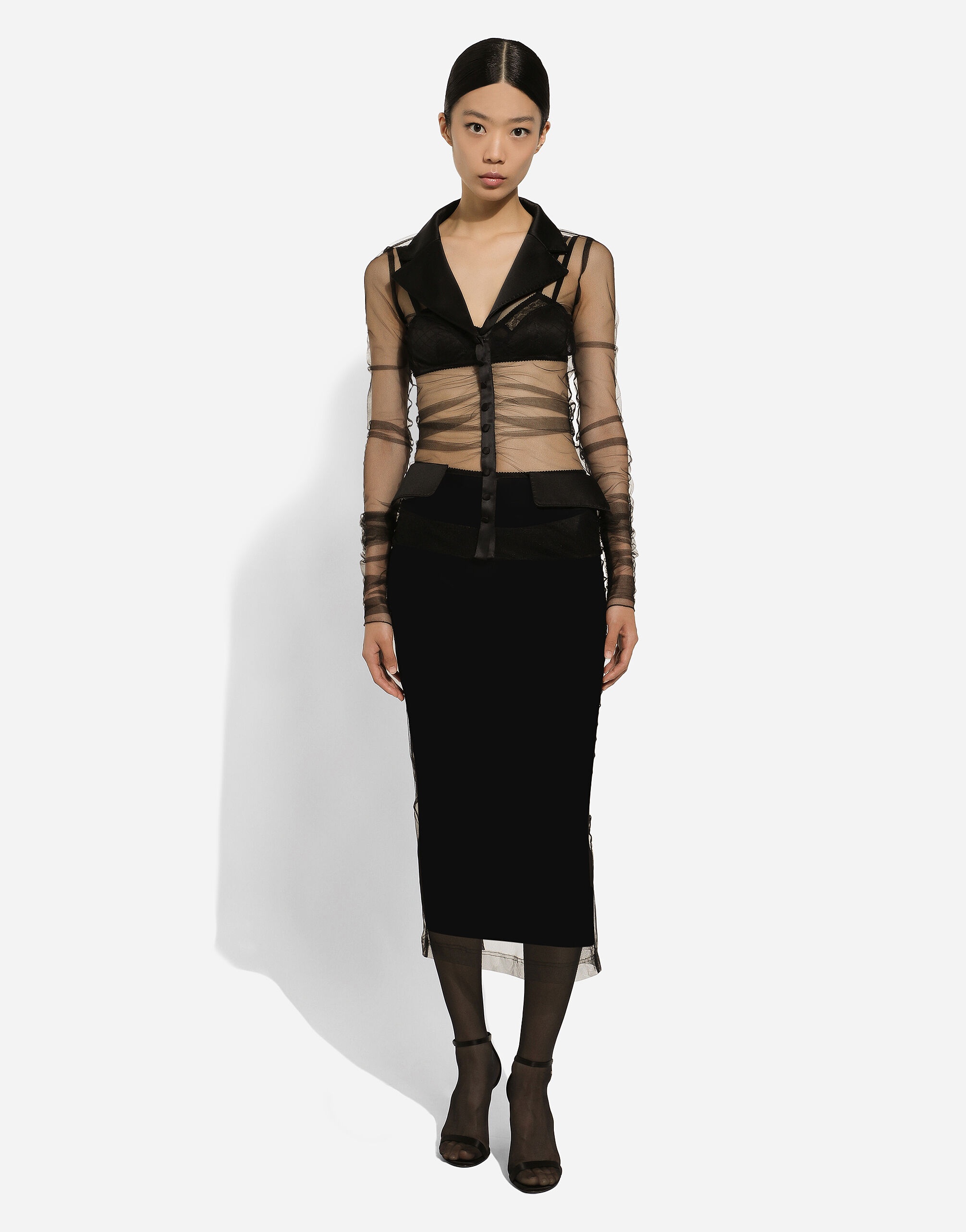 Tulle jacket with satin details - 3
