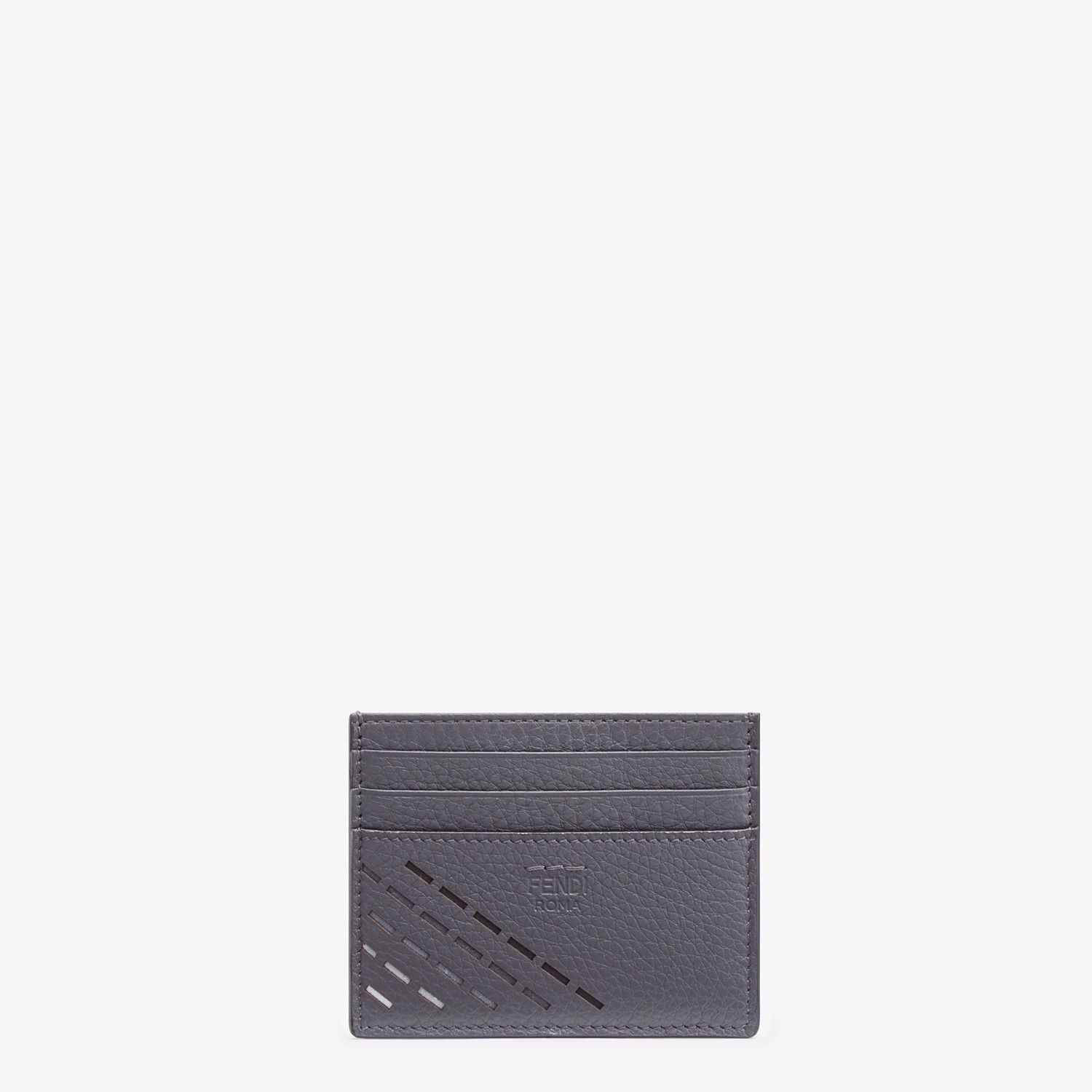 Gray leather card holder - 1