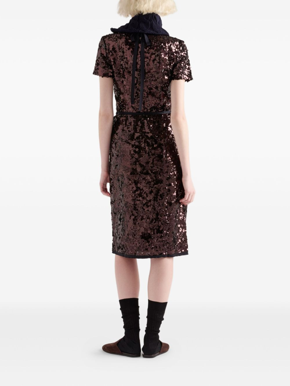 sequin-embellished short-sleeve top - 3