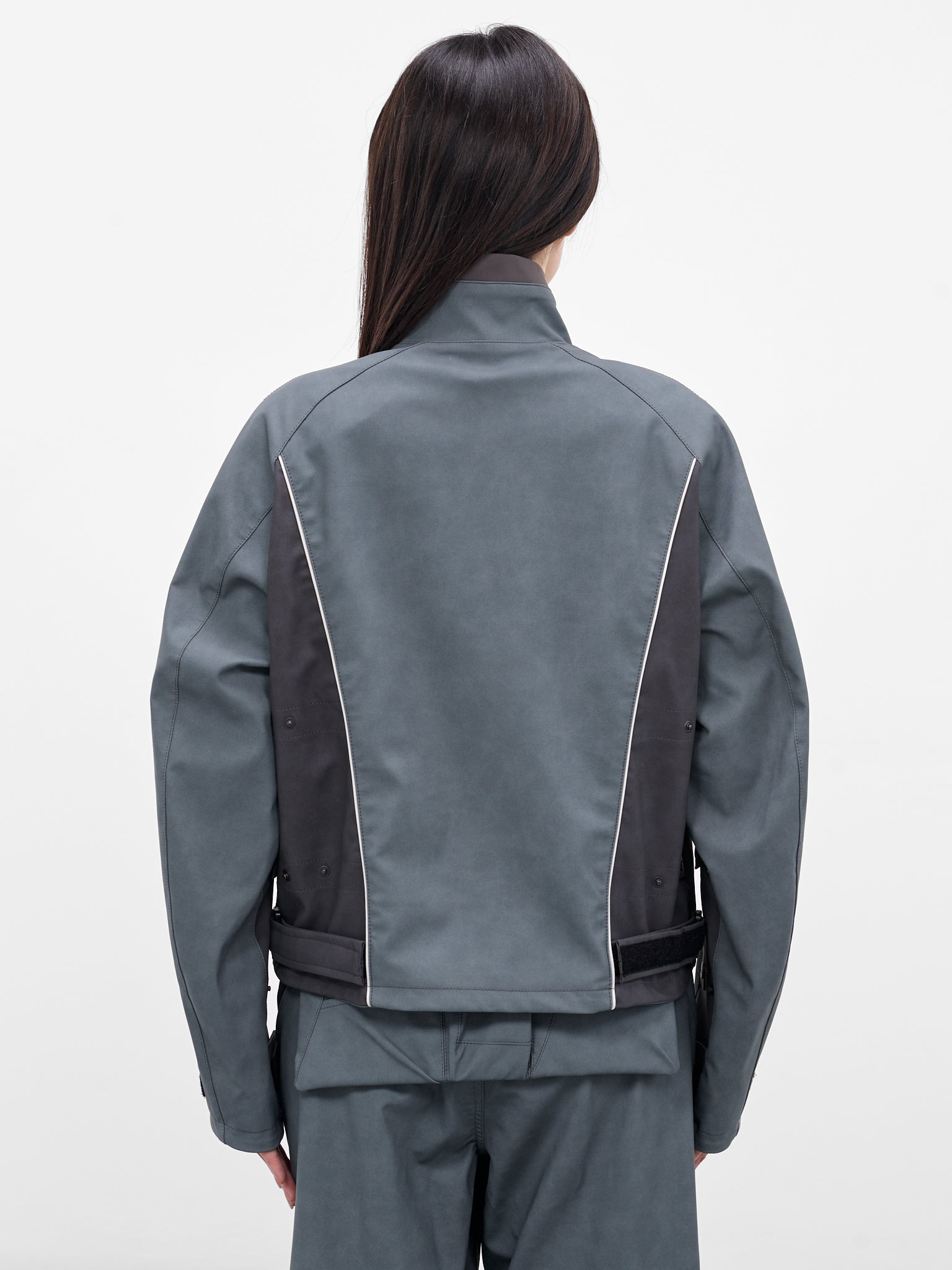 Gray Technical Biker Jacket - 3
